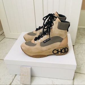 Jimmy Choo Tan High-Top Sneakers